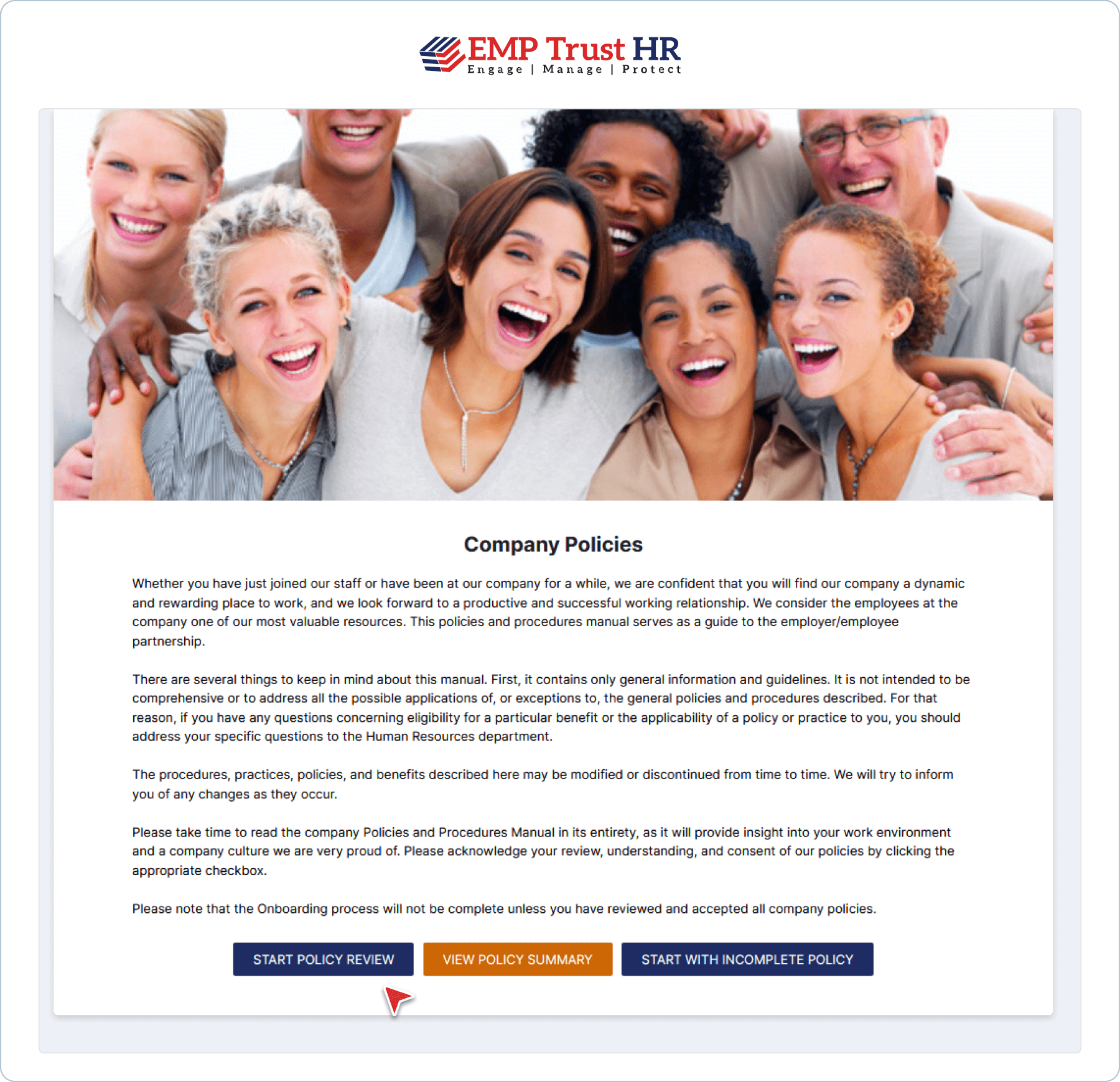 EMP Trust HR Screenshot