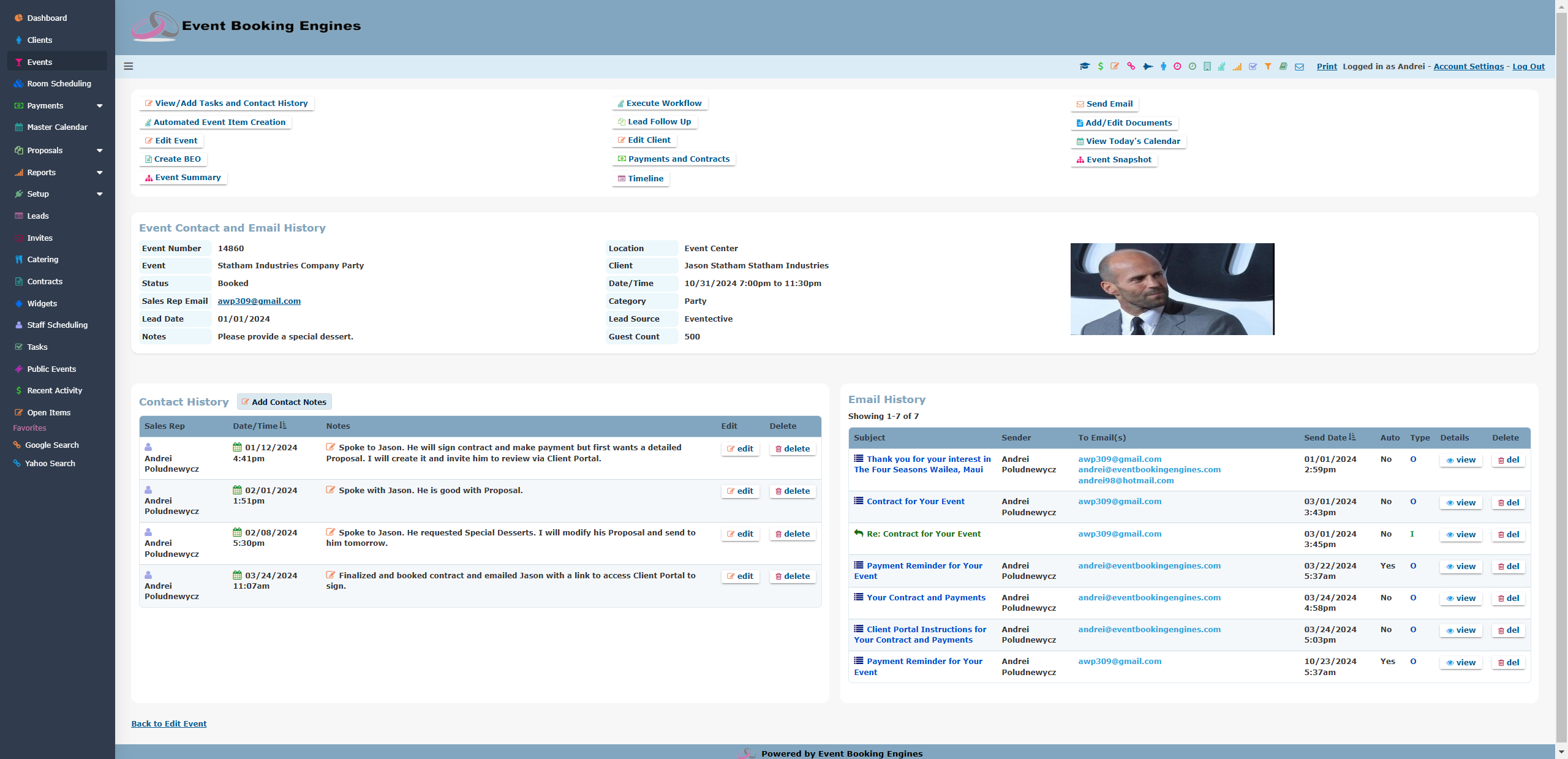 Event Booking Engines Screenshot