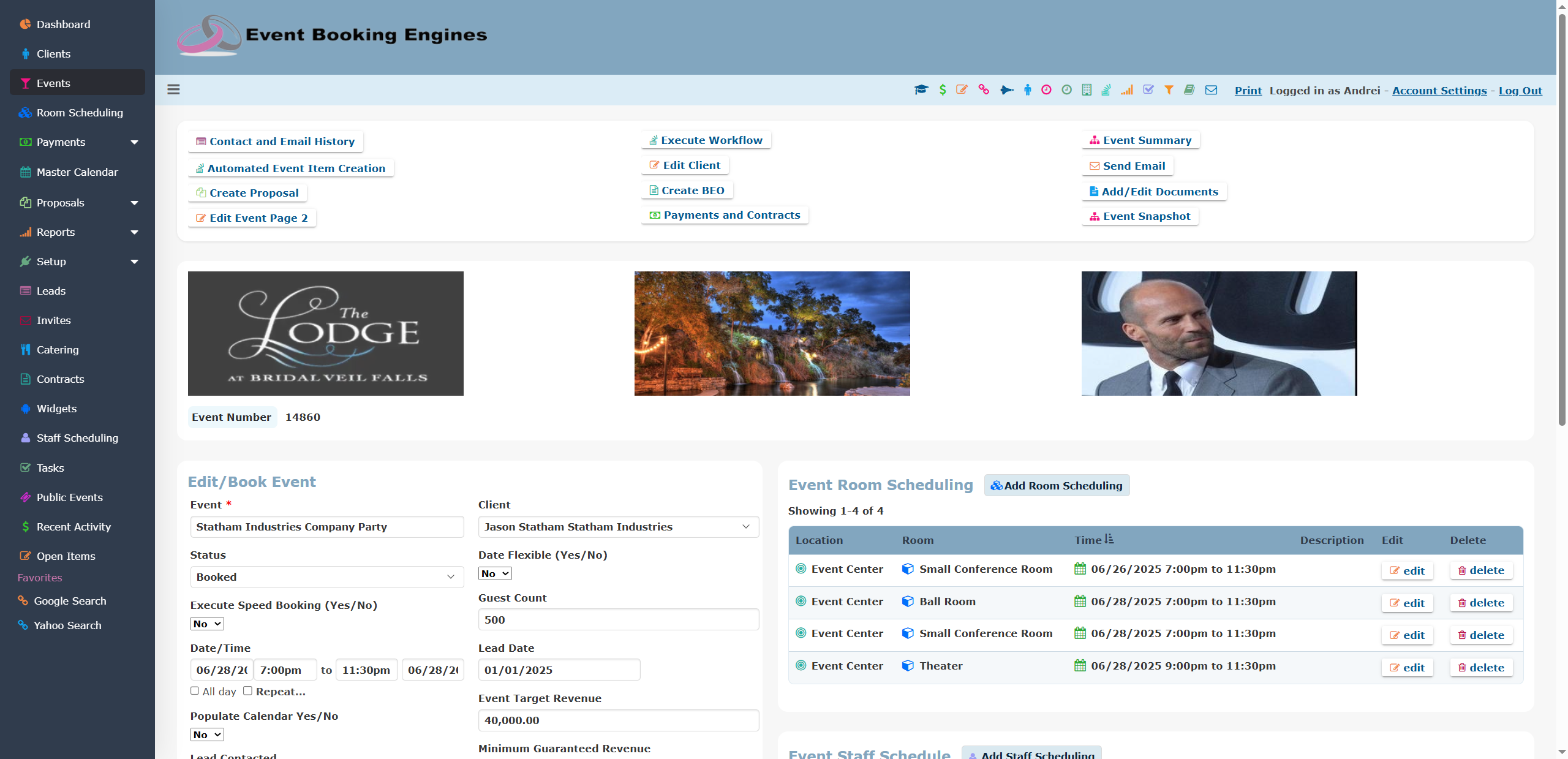 Event Booking Engines Screenshot