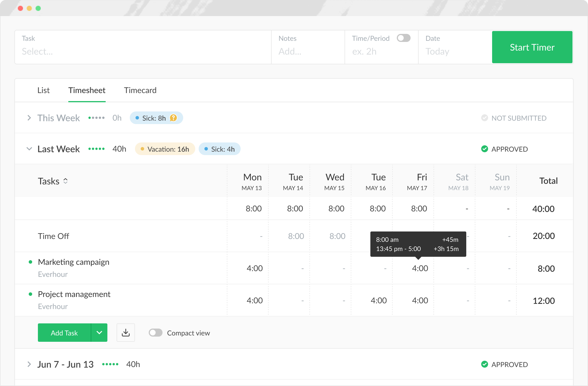 Everhour Screenshot