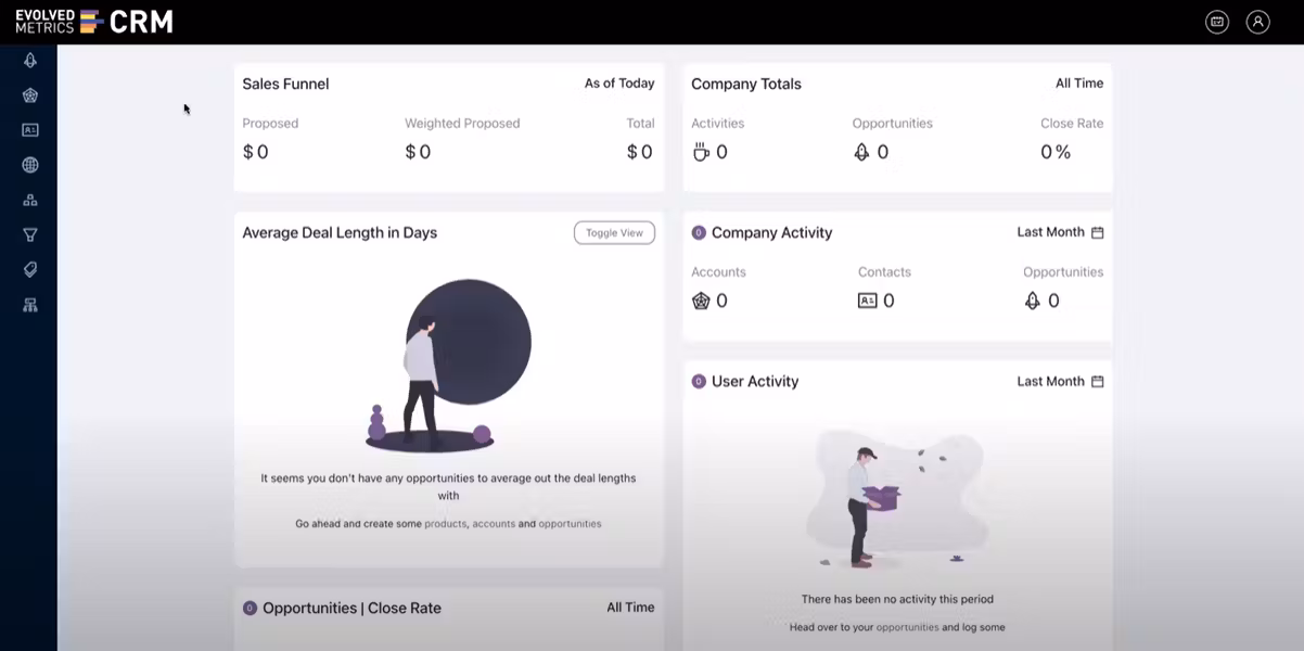 Evolved Metrics CRM screenshot & Video