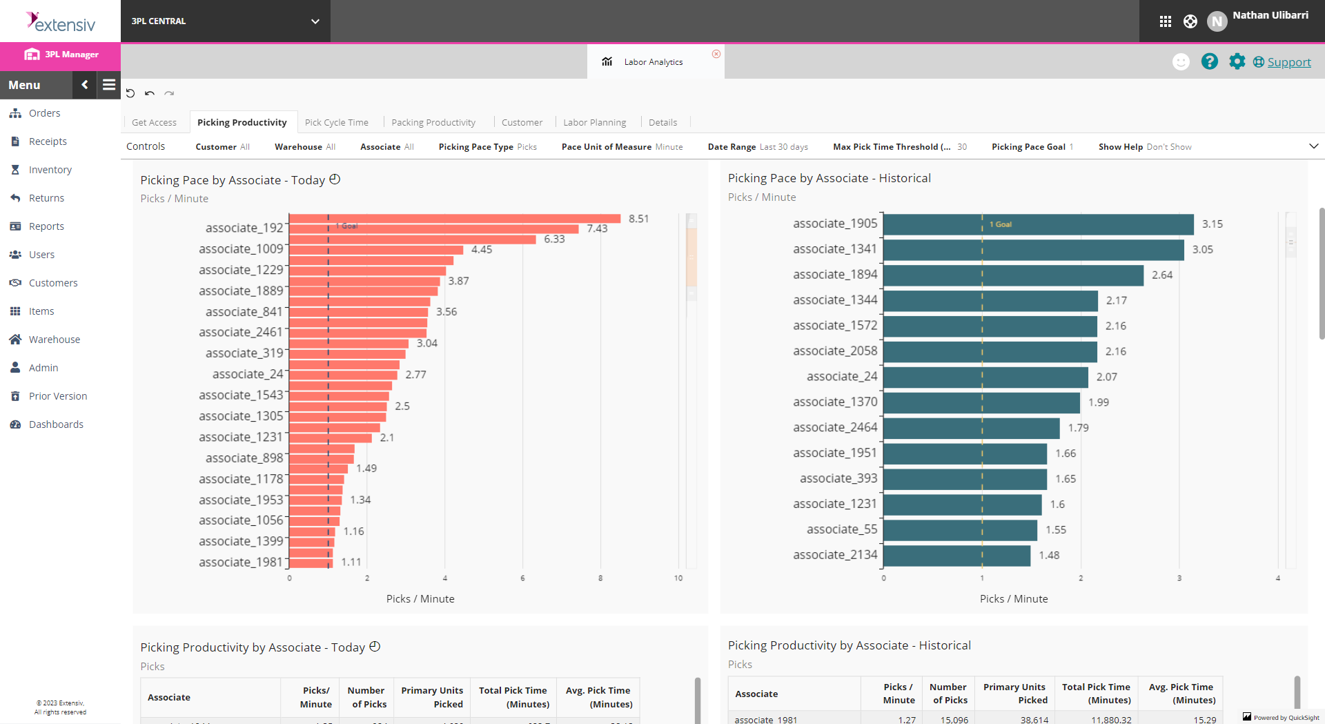 Extensiv 3PL Warehouse Manager Screenshot
