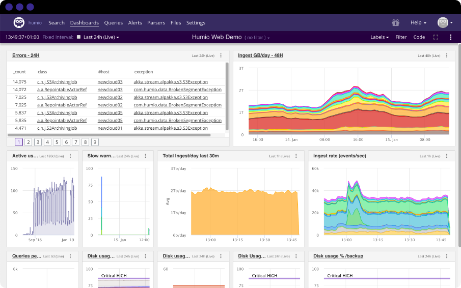 Falcon LogScale Screenshot