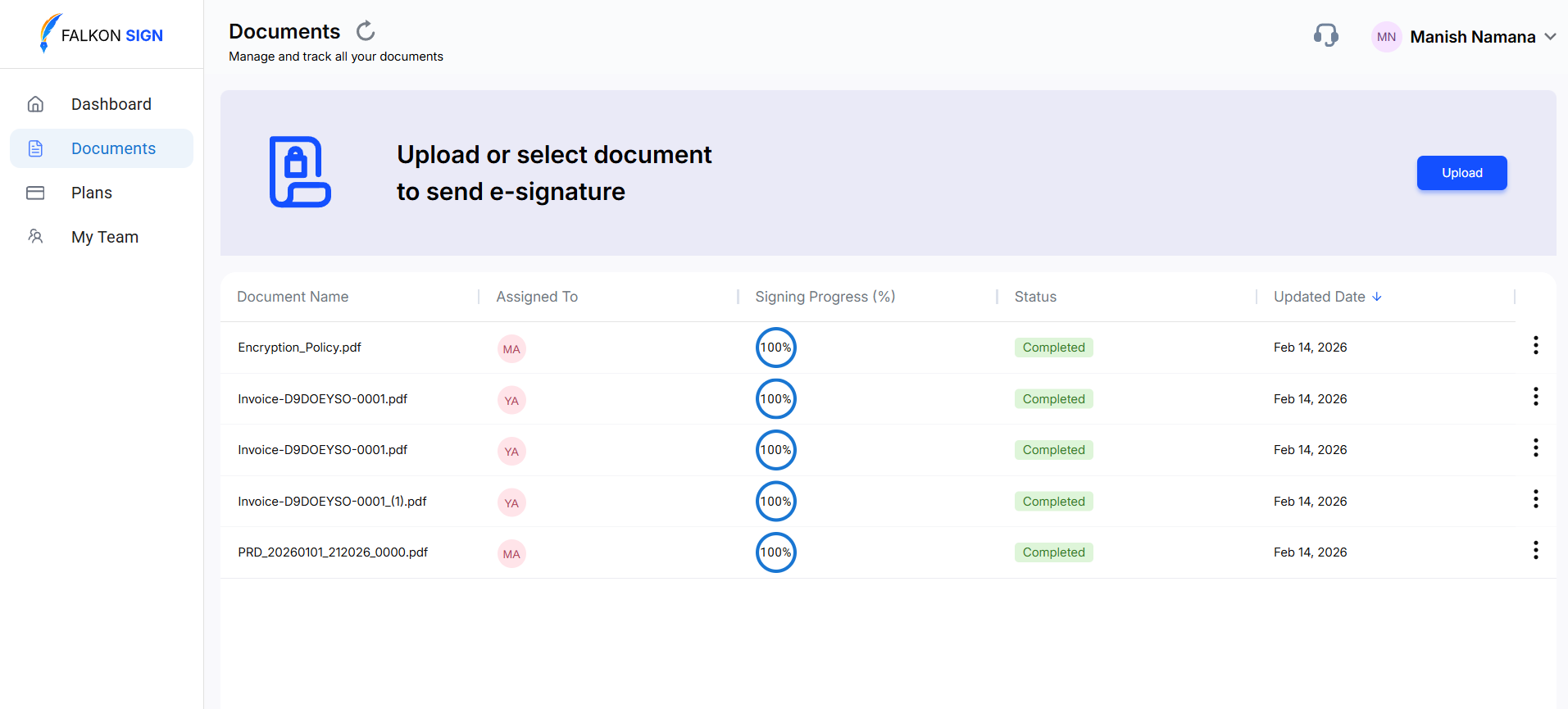 Falkon Sign Screenshot