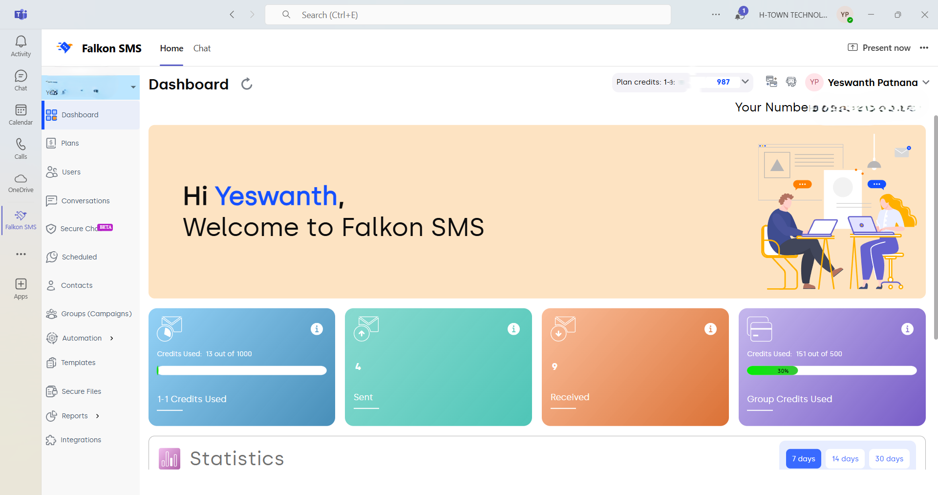 Falkon SMS Screenshot