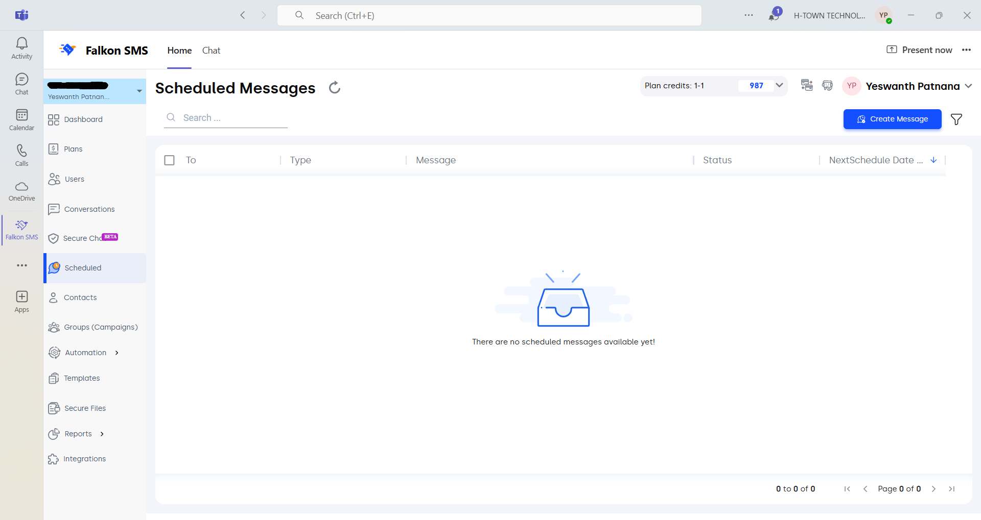 Falkon SMS Screenshot