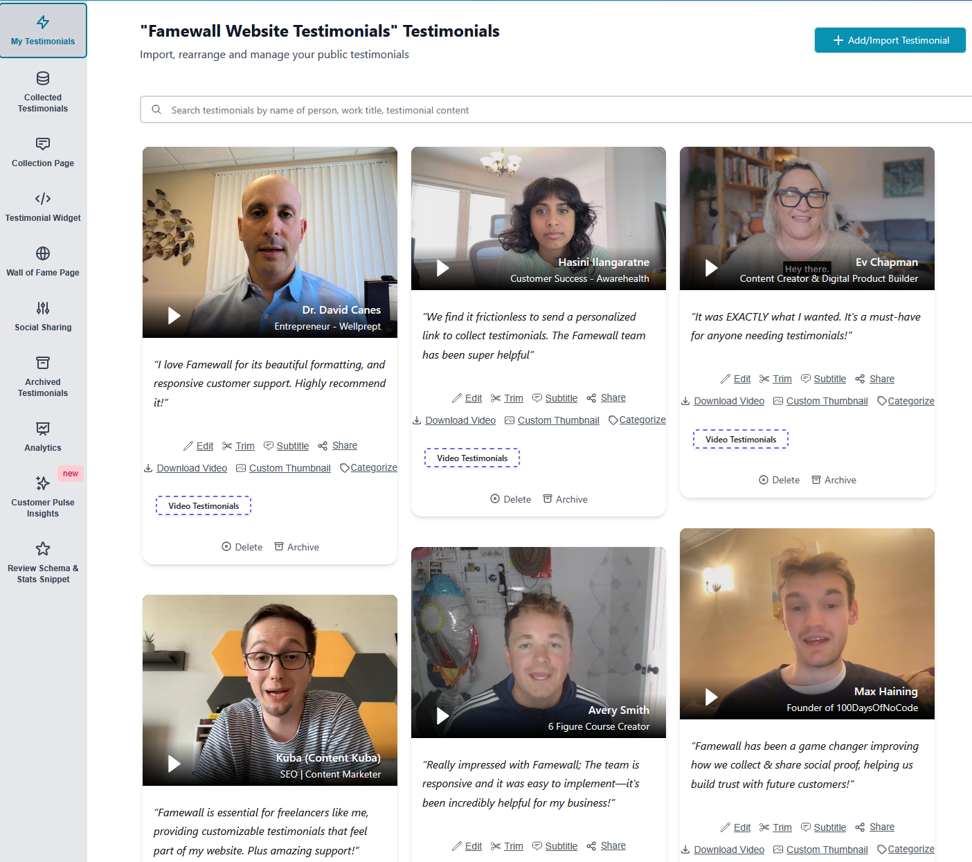 Famewall Screenshot