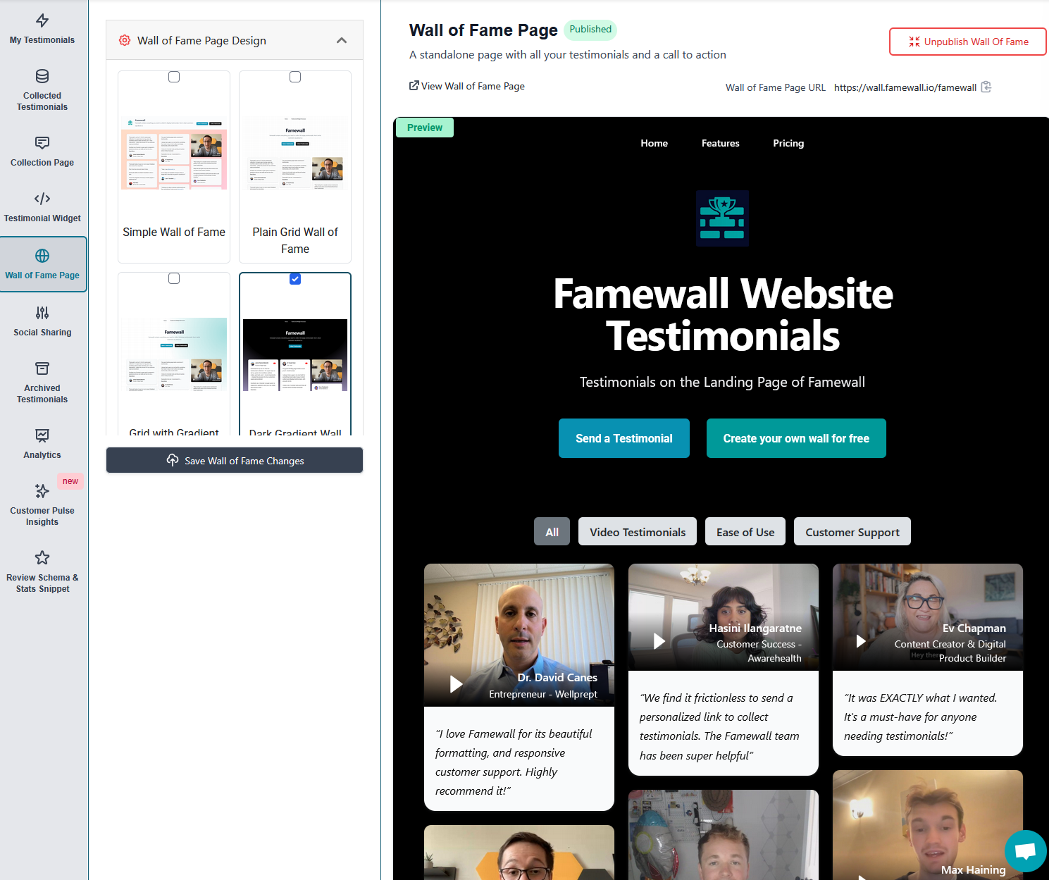 Famewall Screenshot