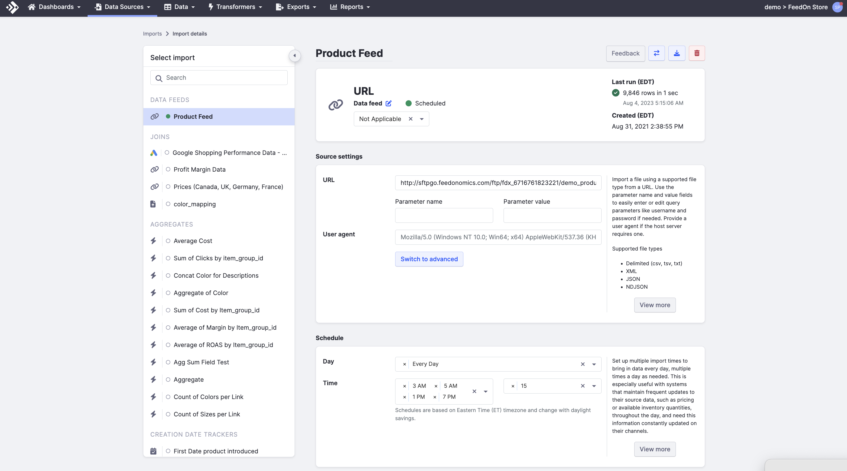 Feedonomics screenshot & Video