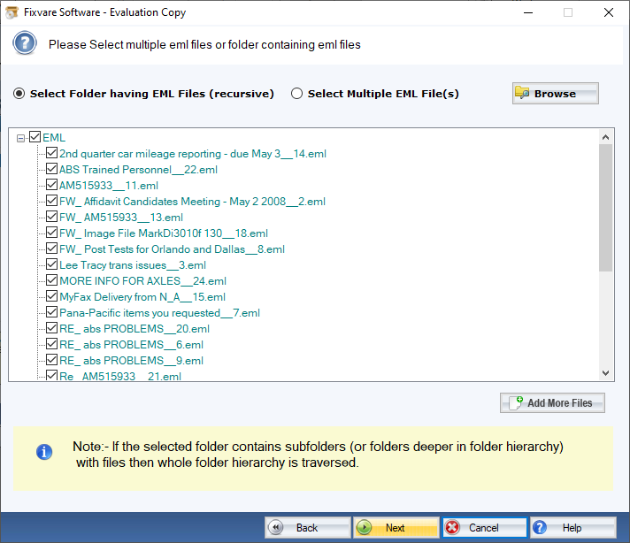 FixVare EML to PST Converter Screenshot