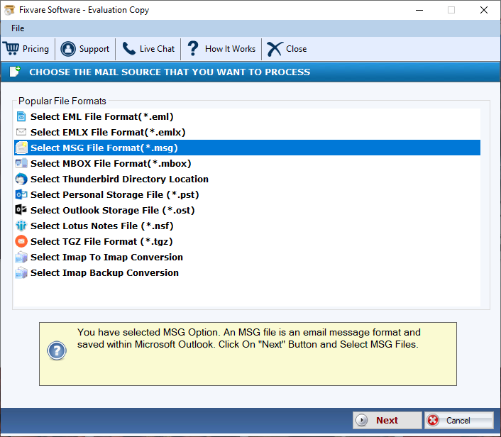 FixVare MSG to PST Converter screenshot & Video