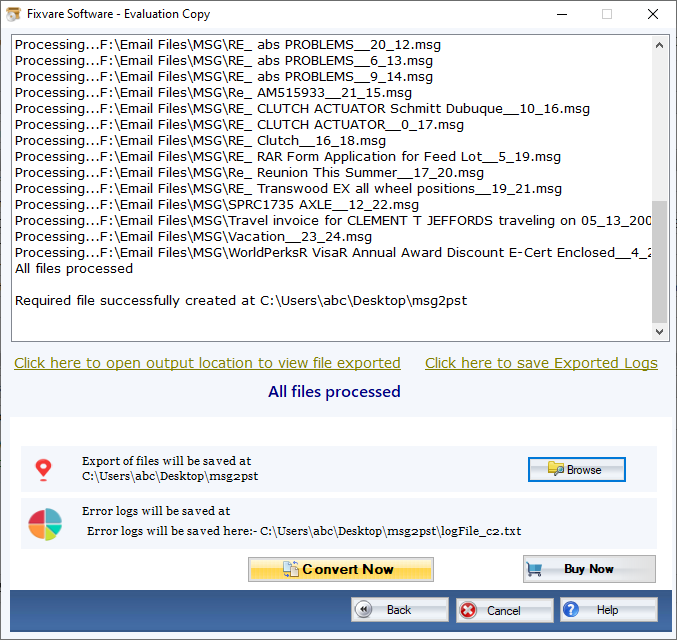 FixVare MSG to PST Converter screenshot & Video