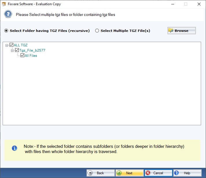 FixVare TGZ to PST Converter Screenshot