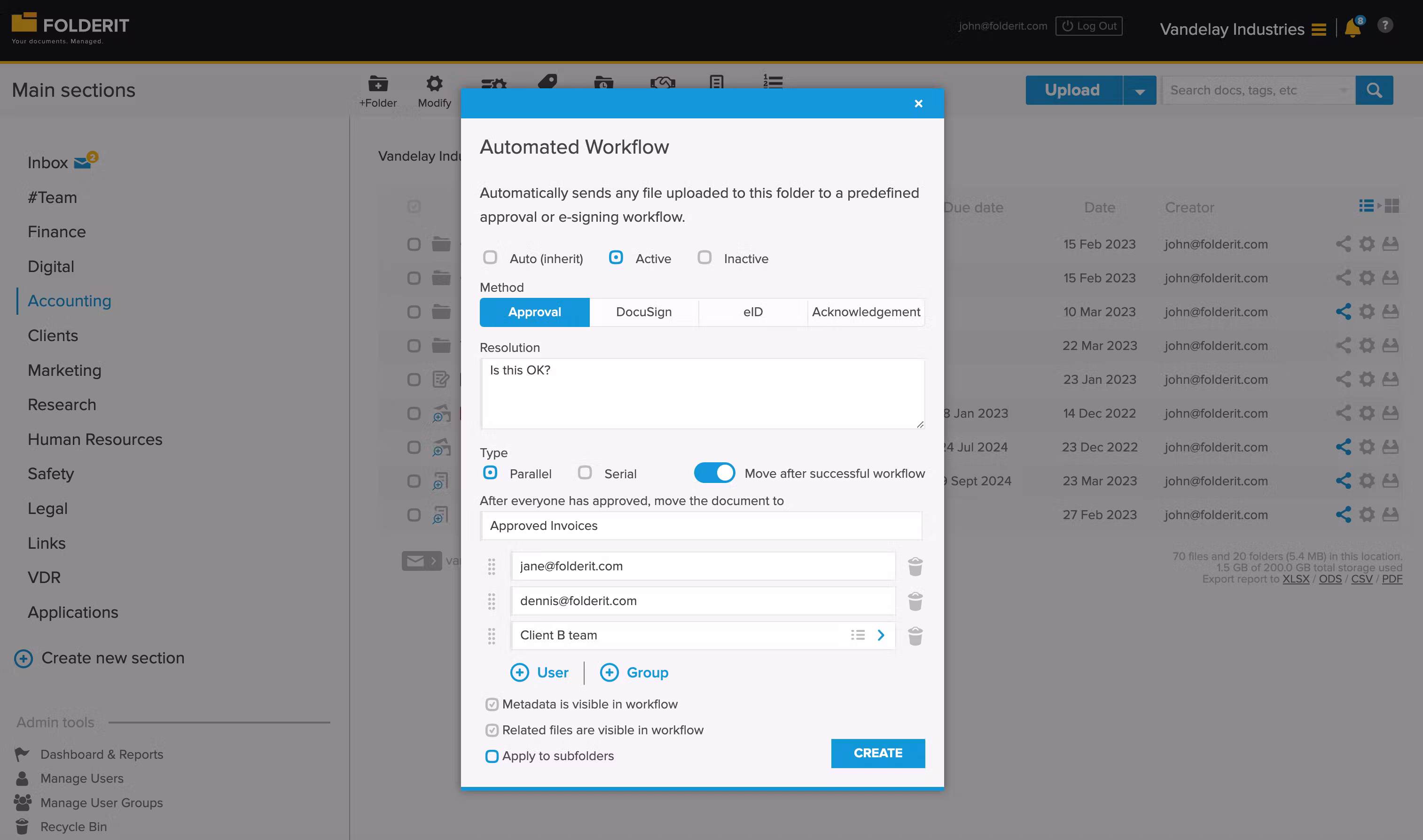 Folderit screenshot & Video