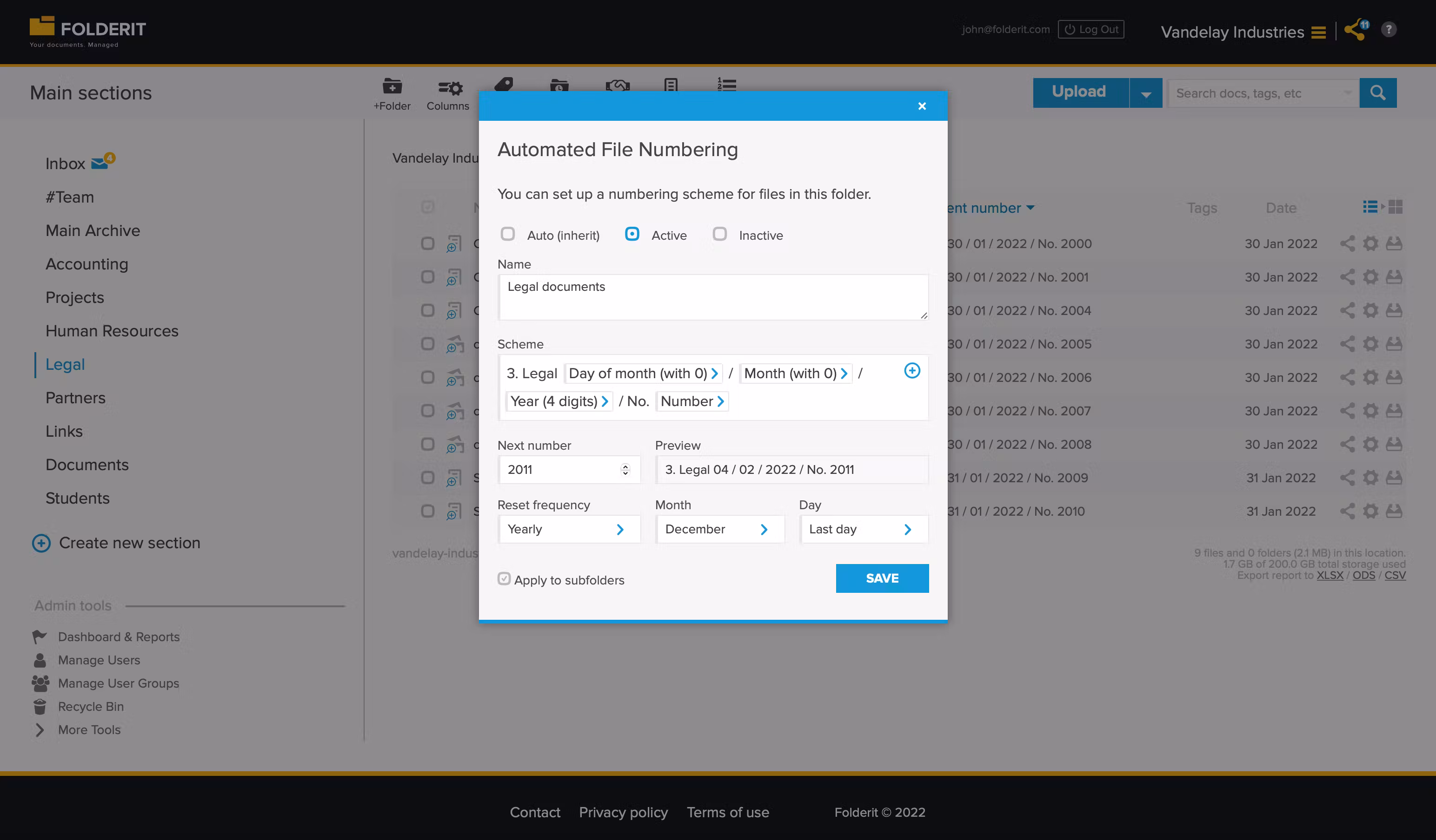 Folderit screenshot & Video
