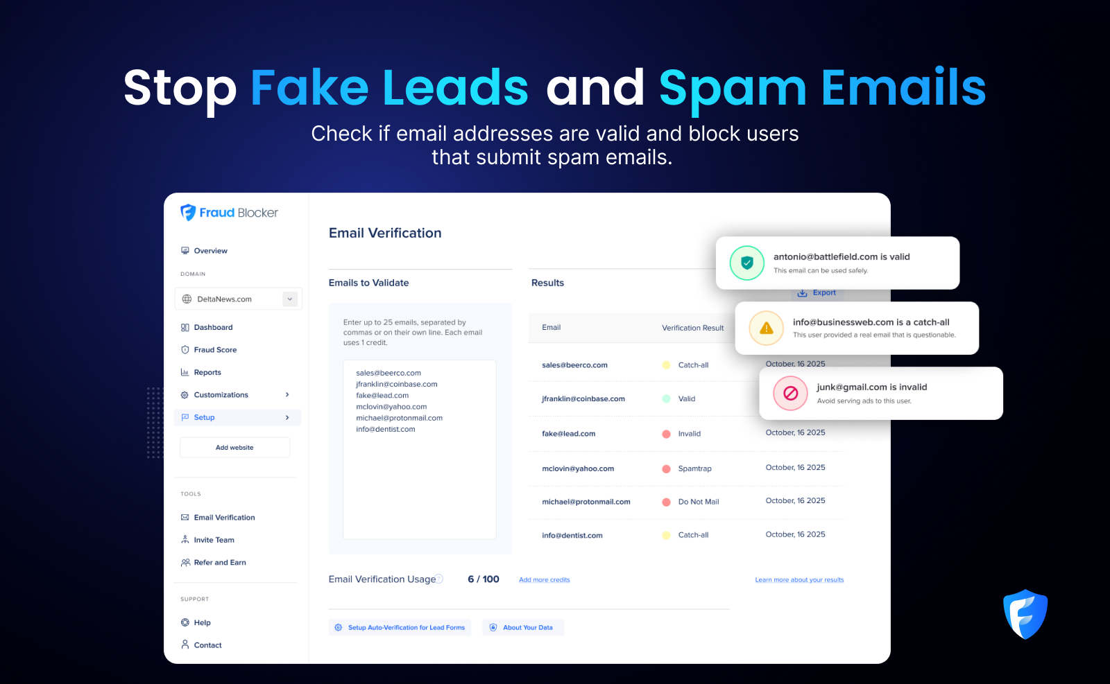 Fraud Blocker Screenshot