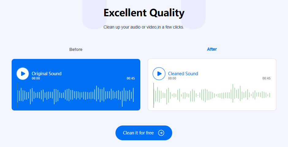 Free AI Audio Cleaner Online Screenshot