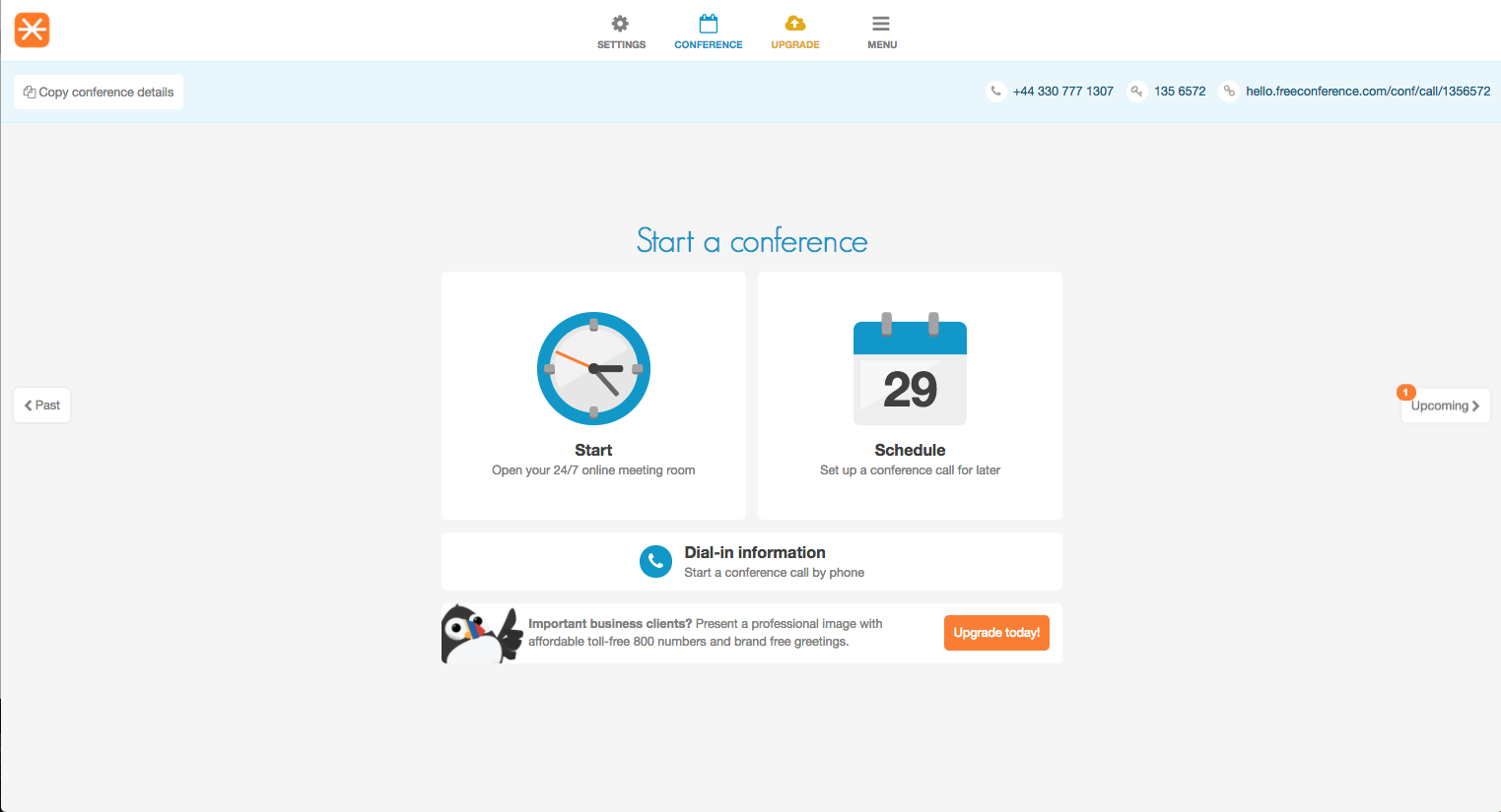 FreeConference.com Screenshot