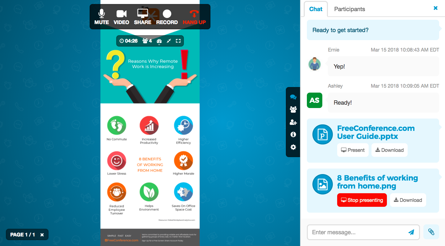 FreeConference.com Screenshot