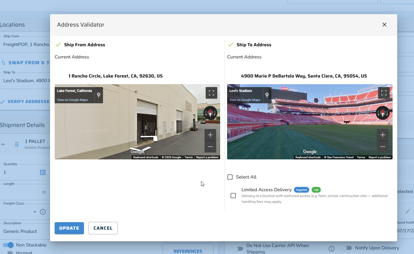 FreightPOP Screenshot