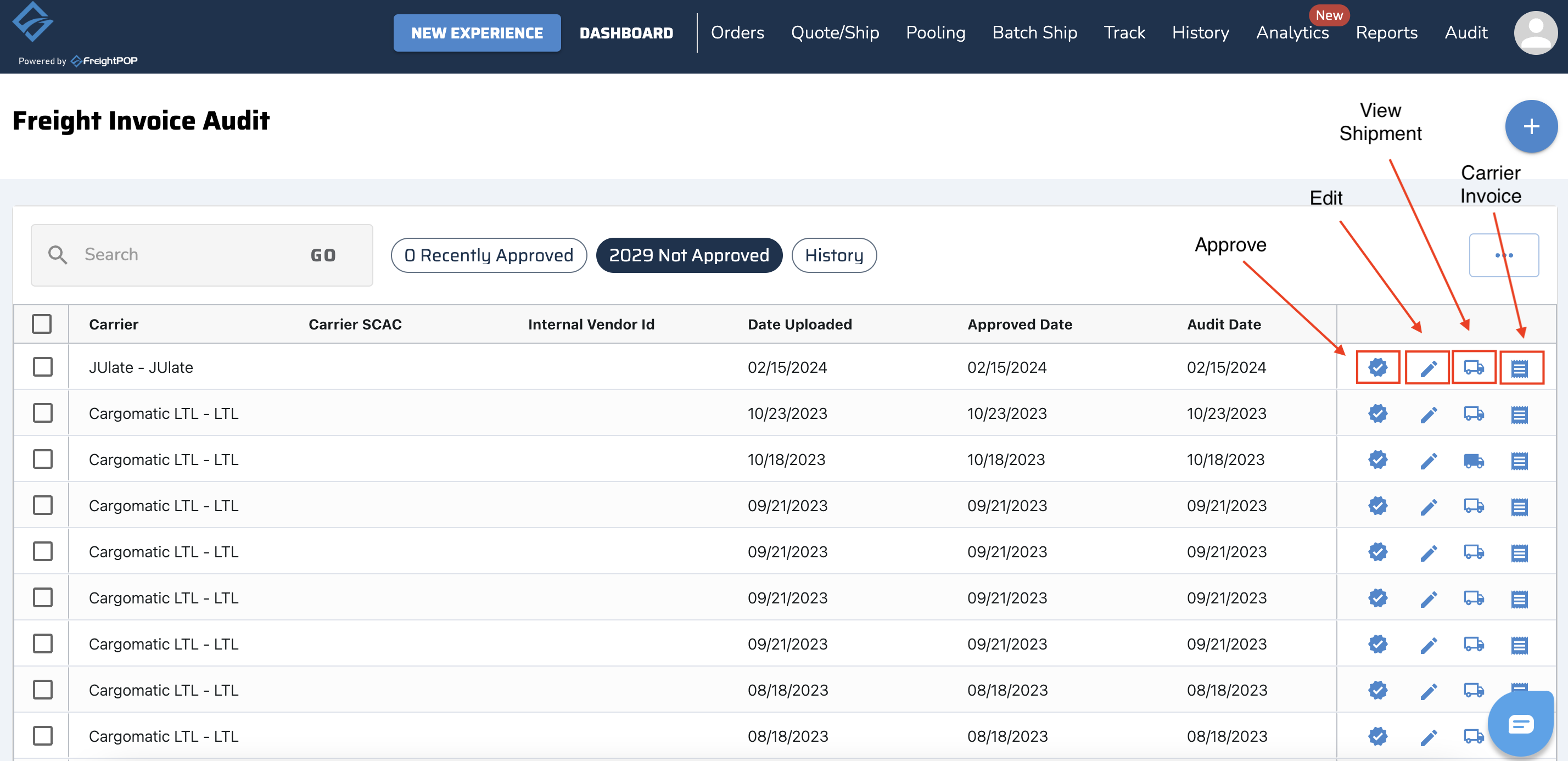 FreightPOP Screenshot