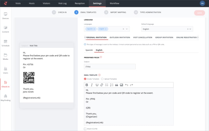 friendlyway Visitor Management Screenshot