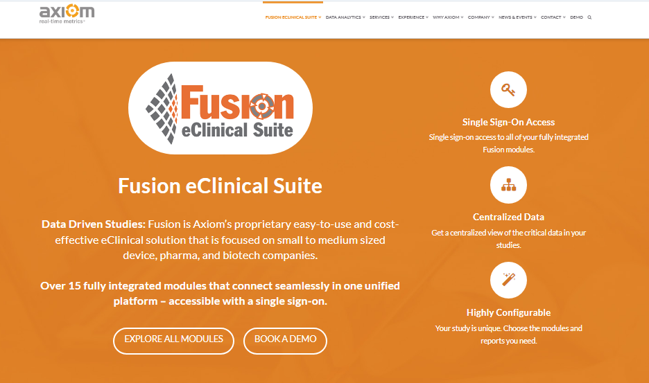 Fusion eClinical Suite Screenshot