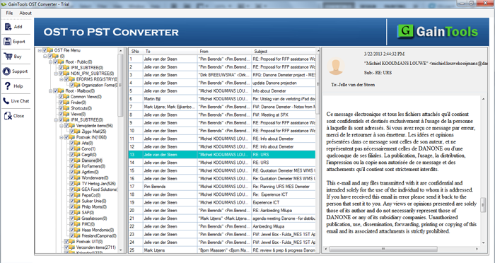 GainTools OST to MBOX Converter Screenshot