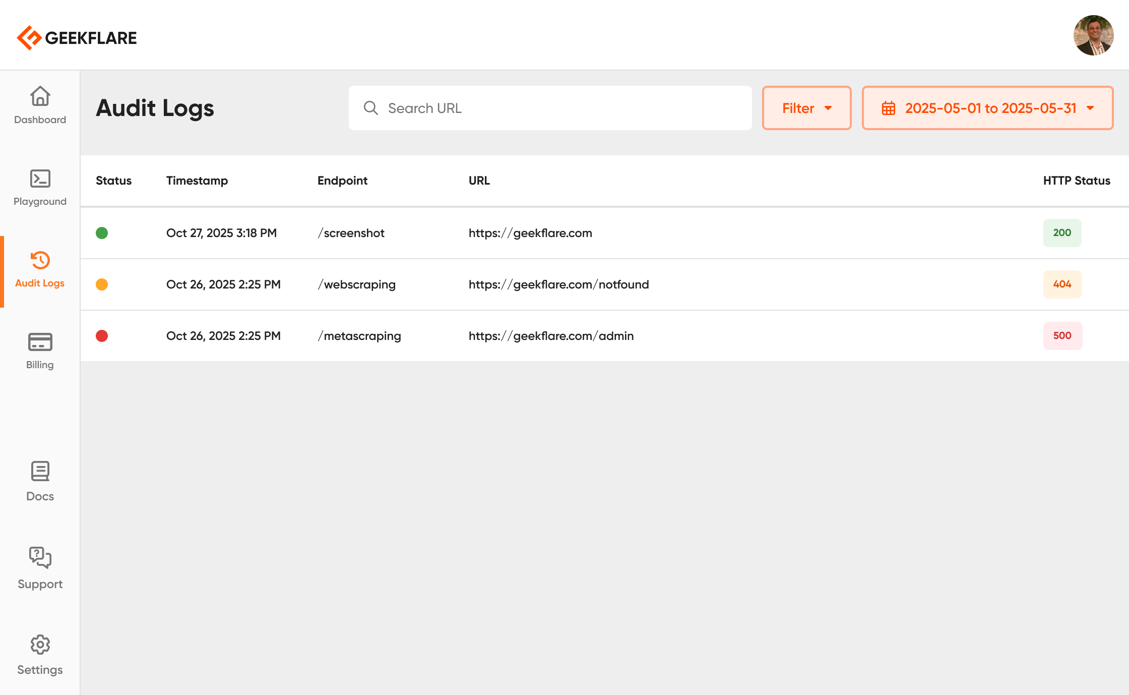 Geekflare API Screenshot