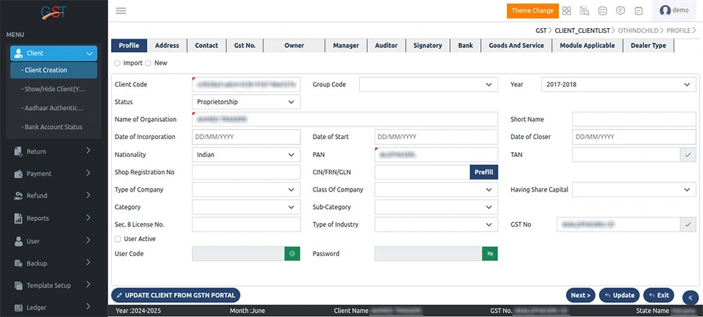 Gen GST Software Screenshot