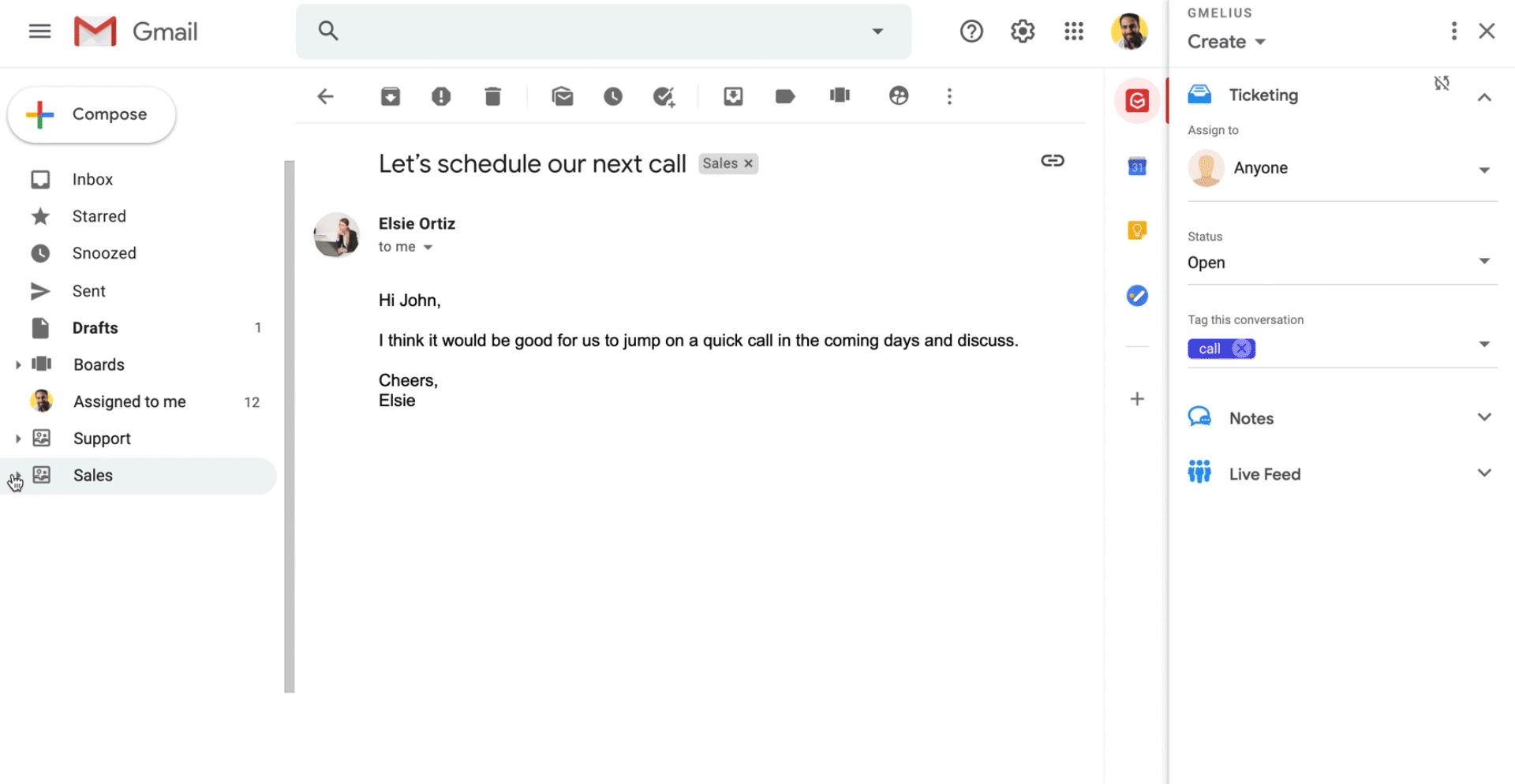 Gmelius Screenshot