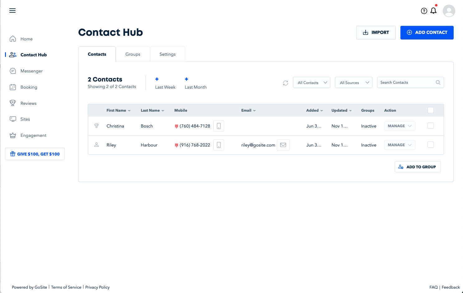 GoSite Screenshot