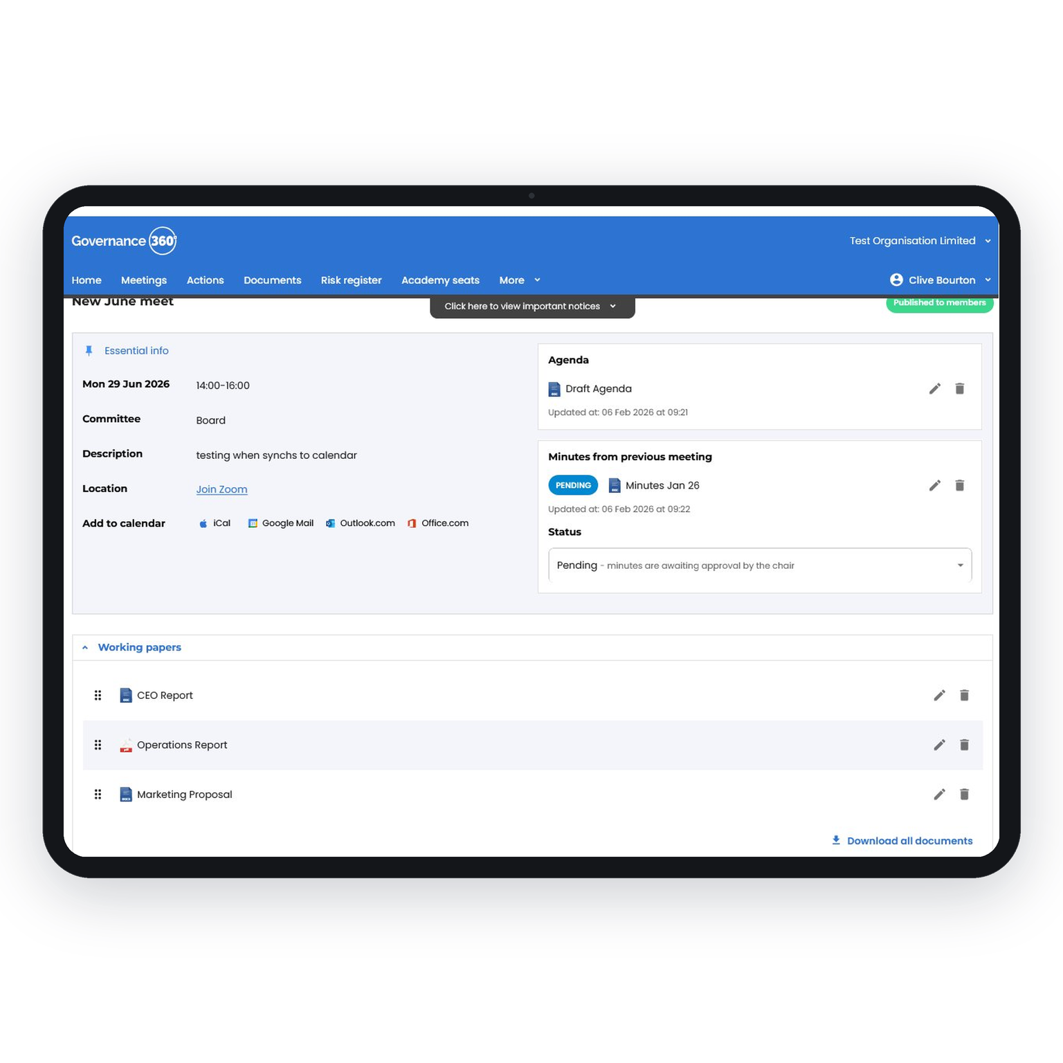 Governance360 Screenshot