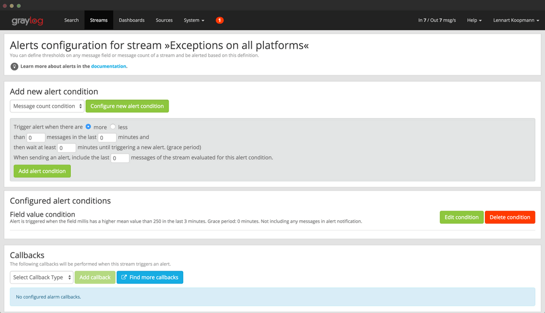 Graylog Screenshot