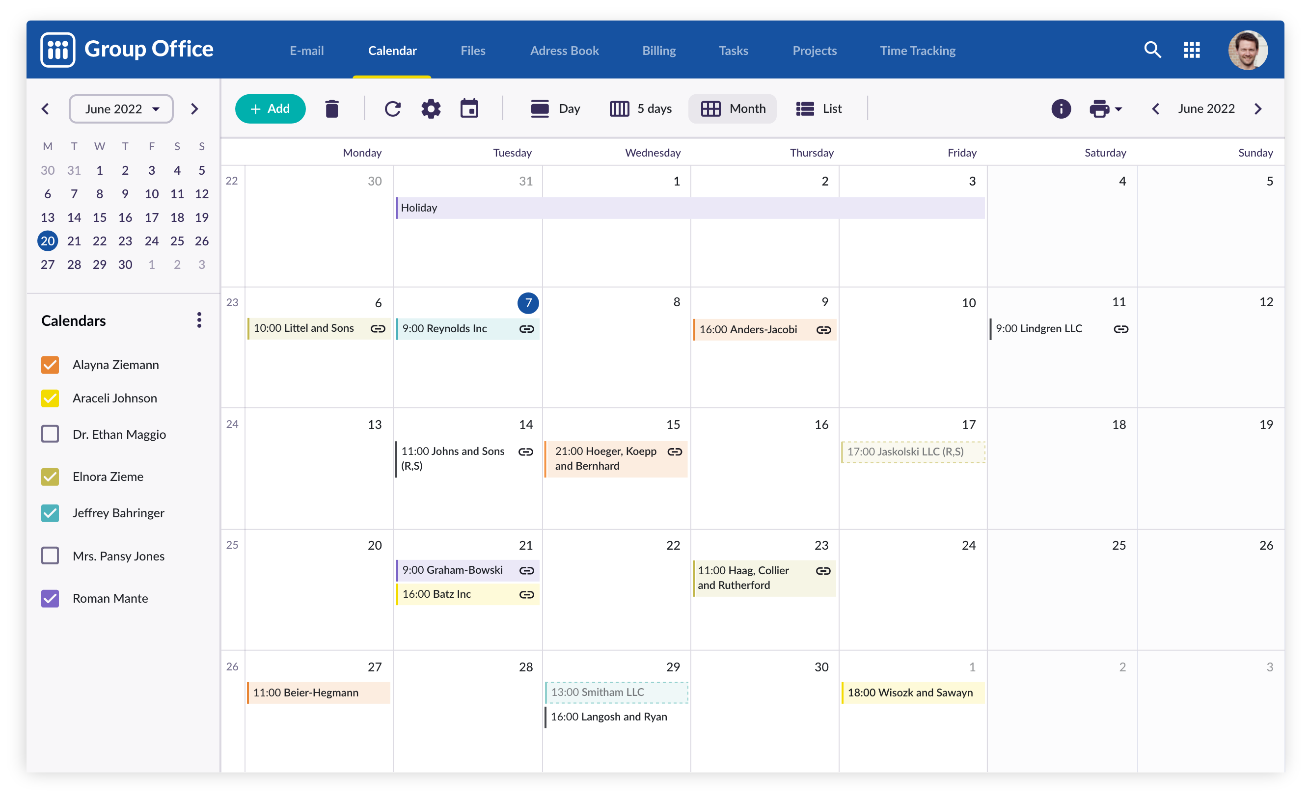 GroupOffice Screenshot