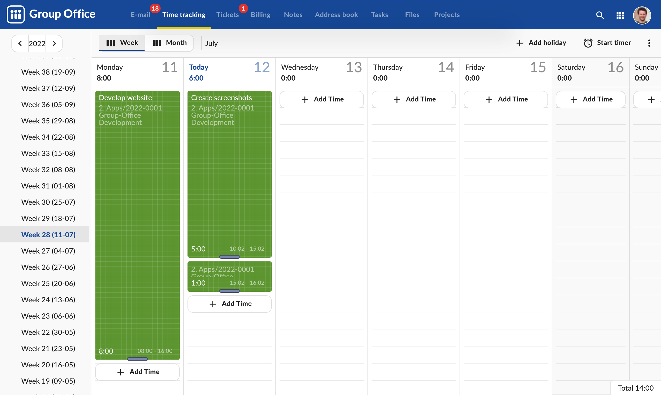 GroupOffice Screenshot