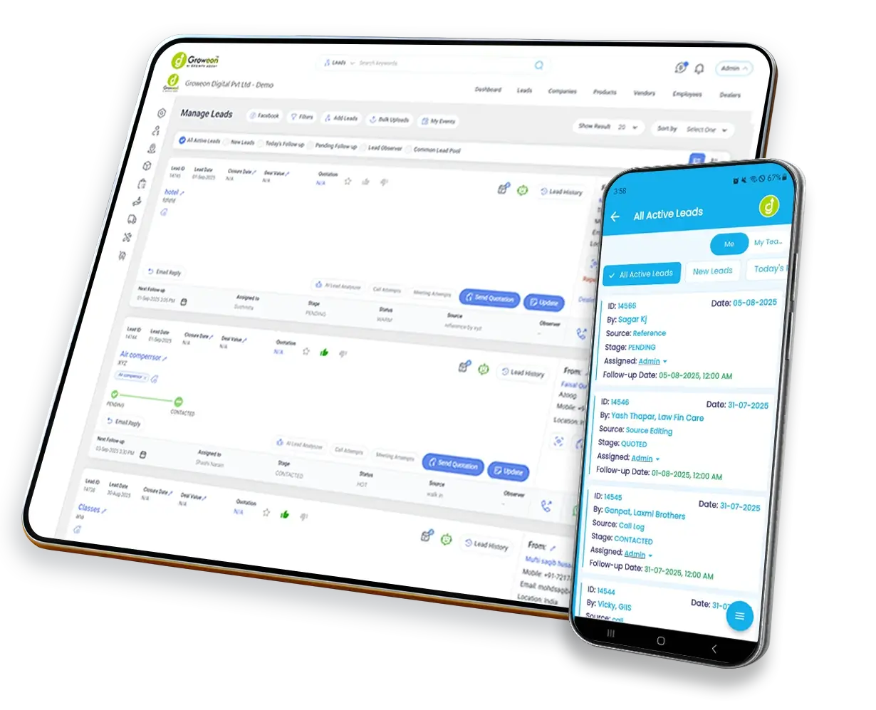 Groweon CRM Screenshot