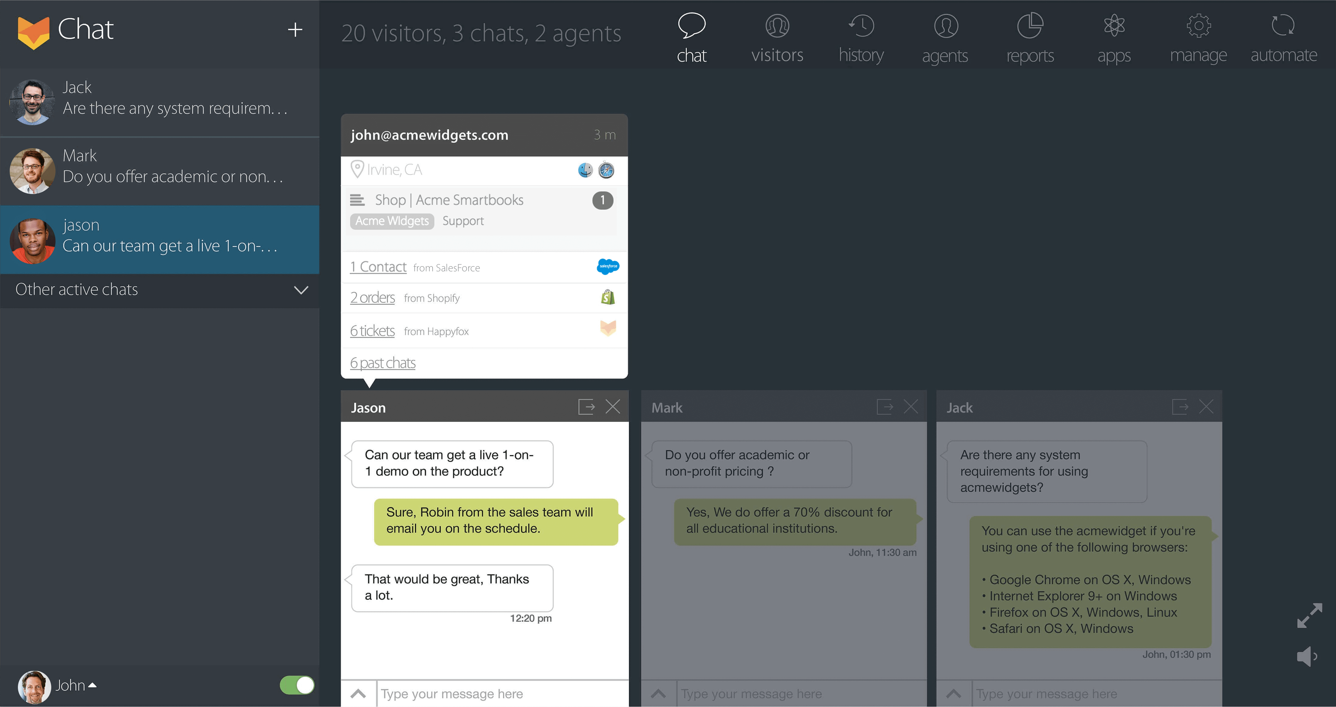 HappyFox Chat Screenshot