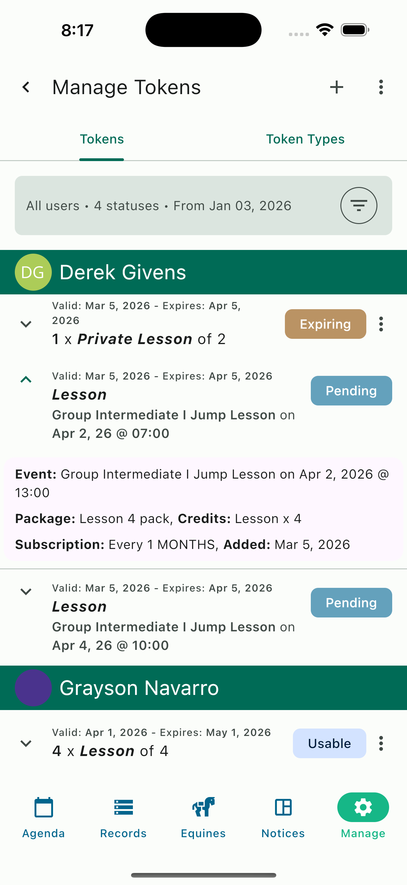 HayNet Stable Management System Screenshot