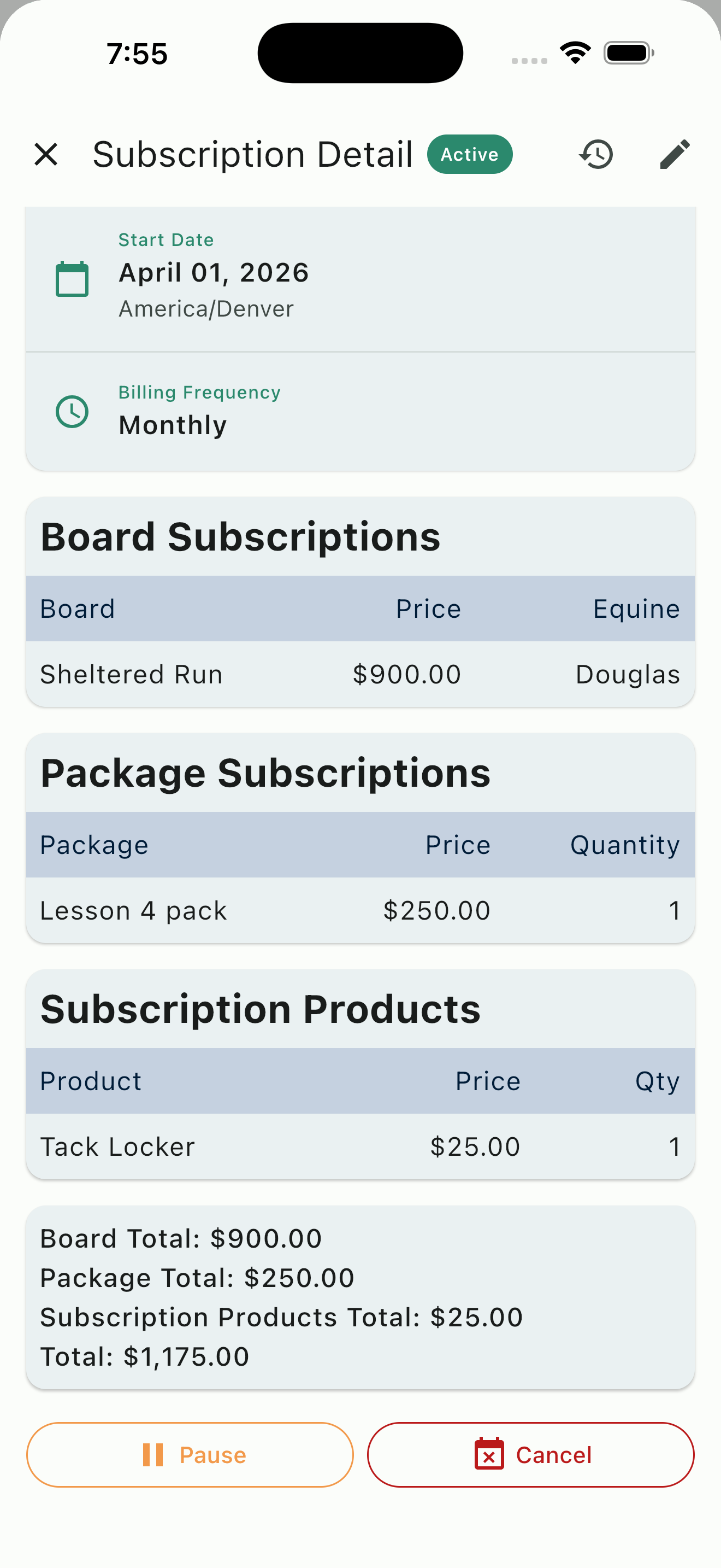 HayNet Stable Management System Screenshot