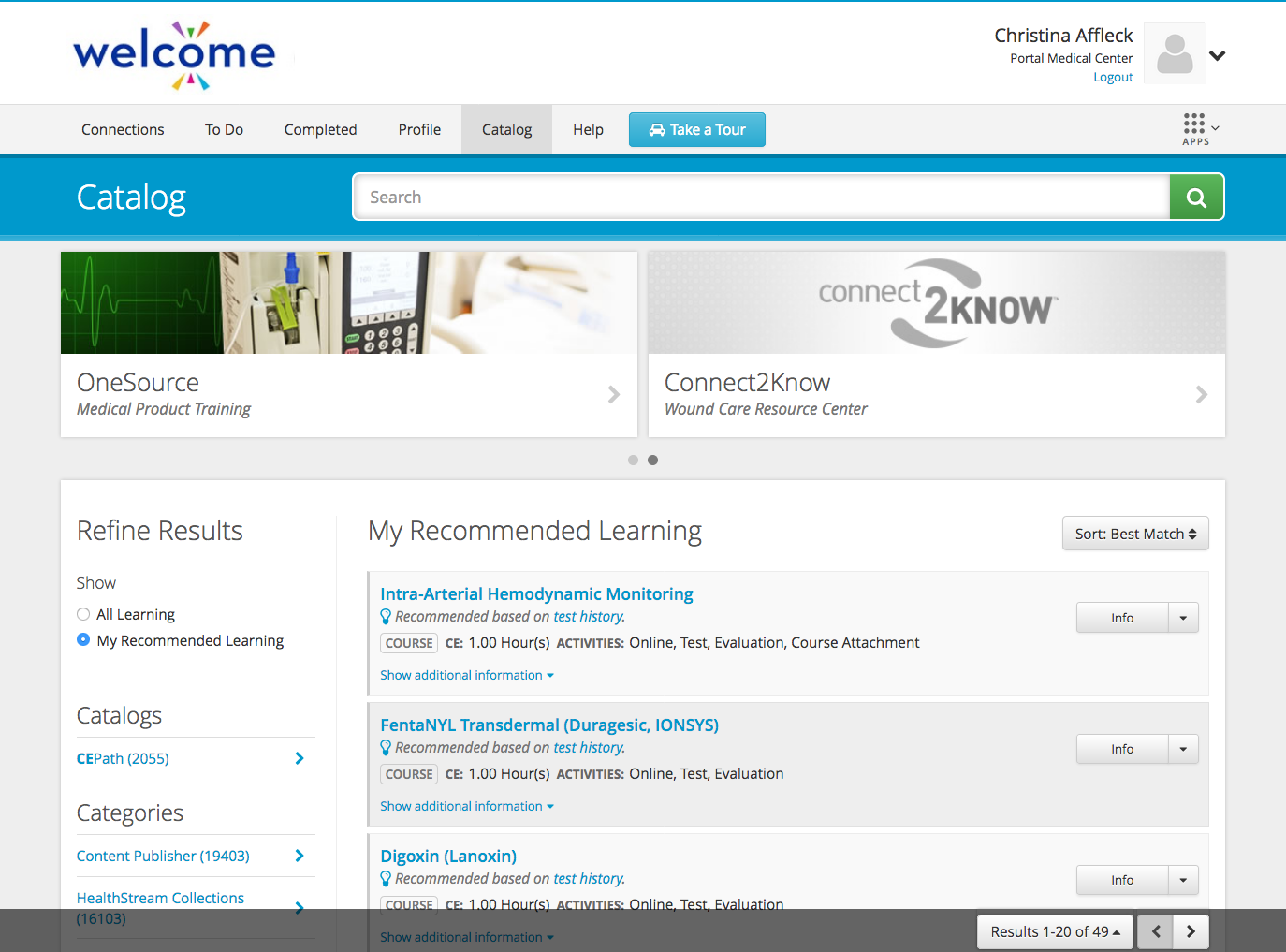 HealthStream Learning Screenshot