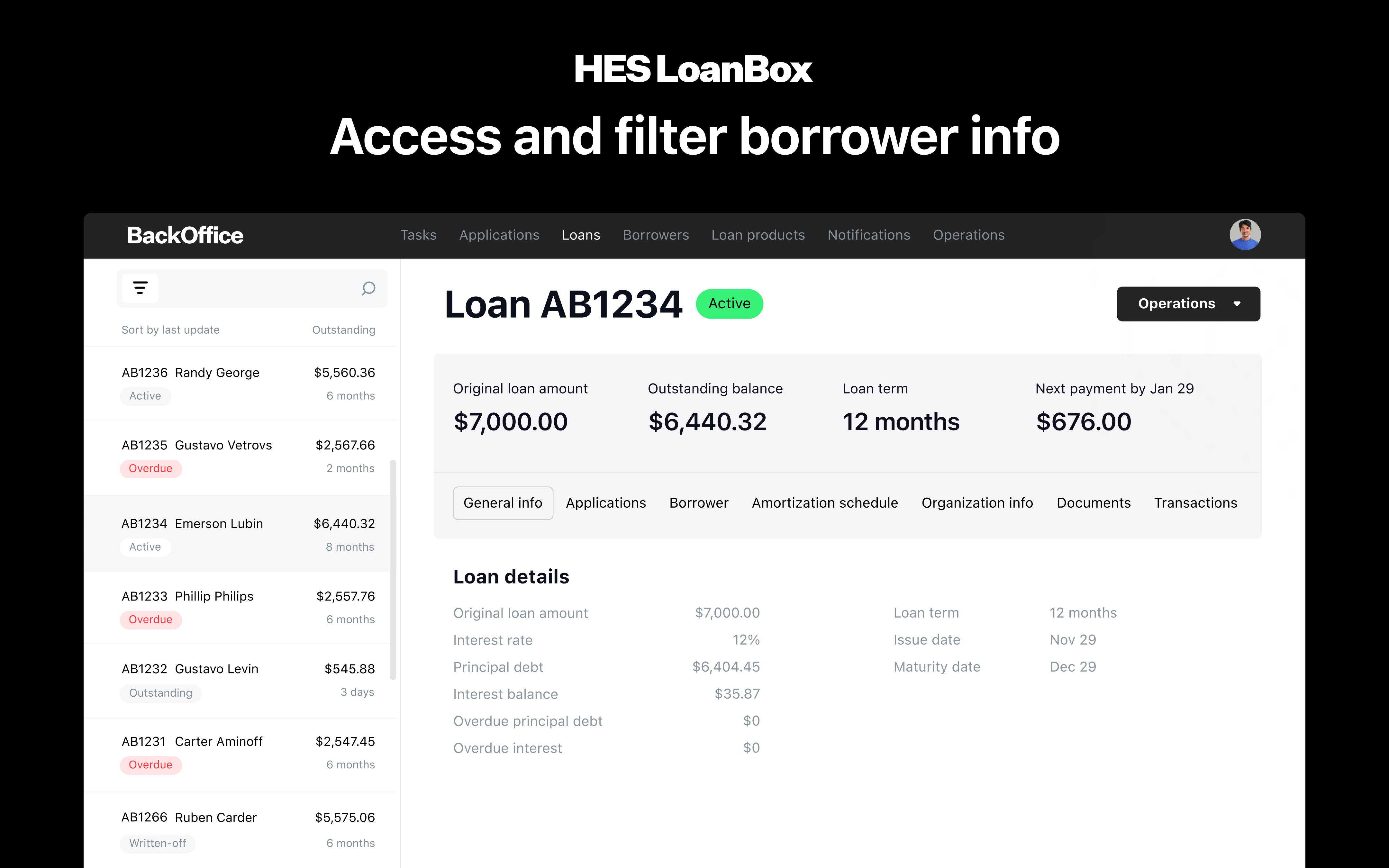 HES LoanBox Screenshot