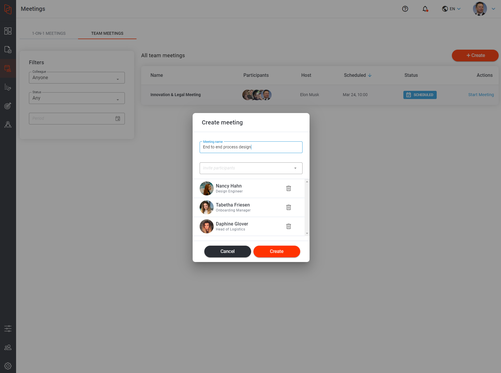 Hirebook Screenshot