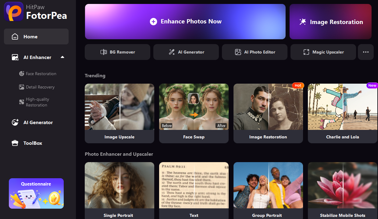 HitPaw FotorPea screenshot & Video