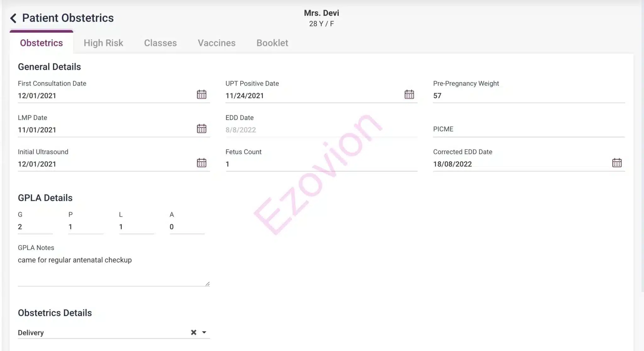 Ezovion Hospital Management Software Screenshot