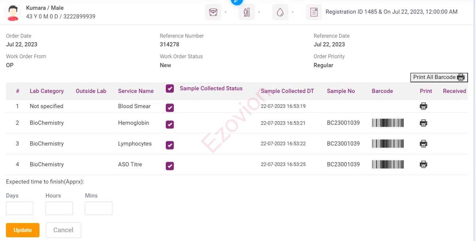 Ezovion Hospital Management Software Screenshot