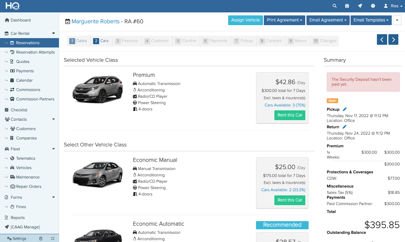 HQ Rental Software screenshot & Video