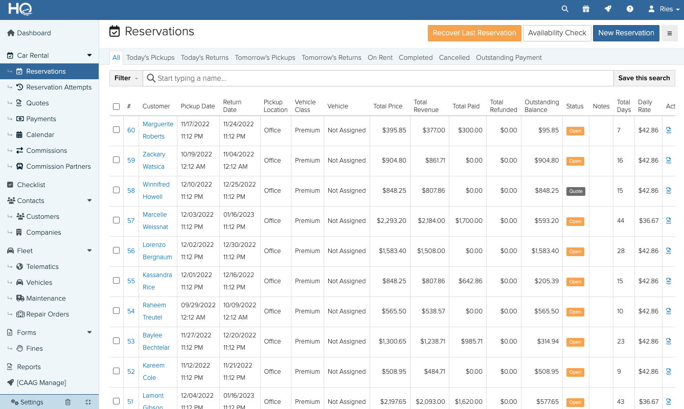 HQ Rental Software screenshot & Video