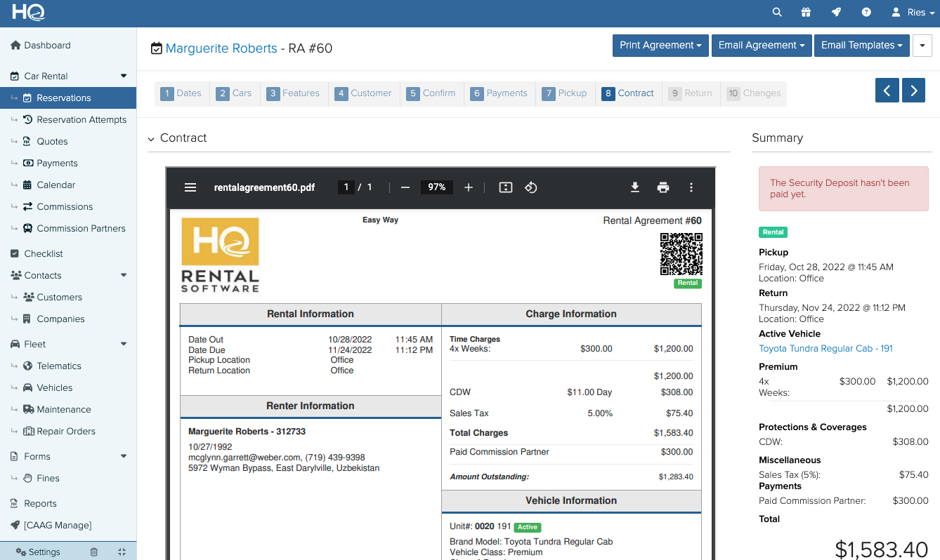 HQ Rental Software screenshot & Video