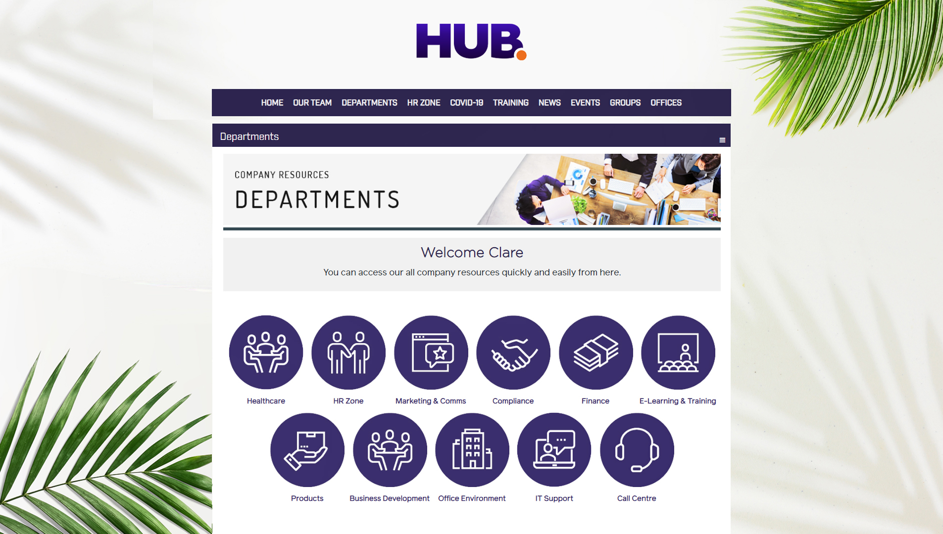 Hub Intranet Screenshot